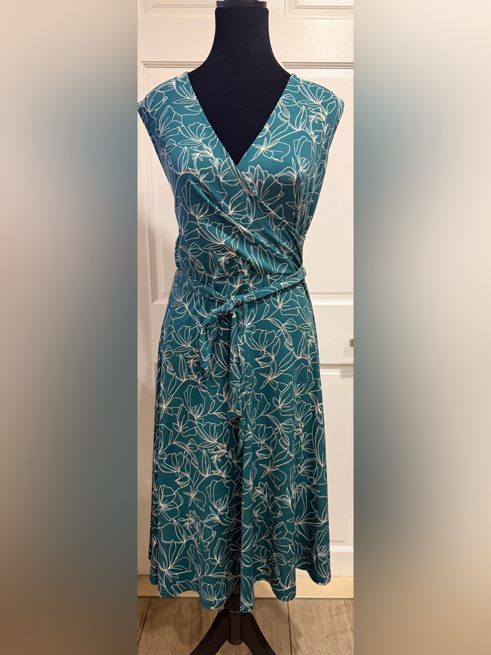Leota Floral Knit Faux Wrap Dress
